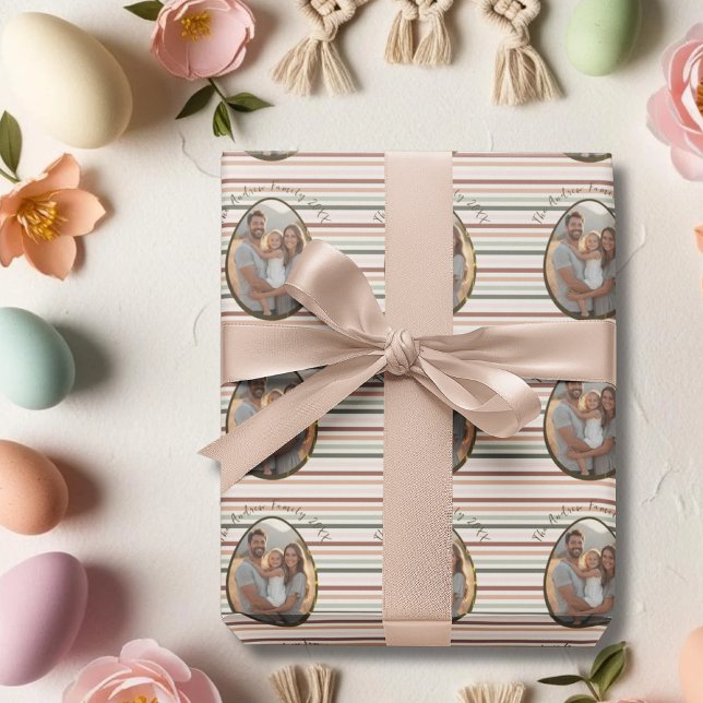 Boho Easter personalised Photo and name Wrapping Paper (Boho Easter personalized Photo and name Wrapping Paper)