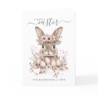 Boho Easter Pretty Bunny Blush Floral Eggs Folded