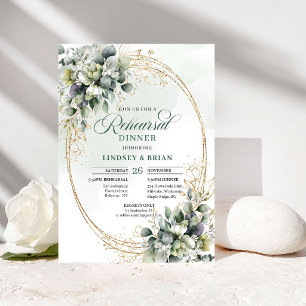 Boho Elegance Rehearsal Dinner Watercolor Eucalypt Invitation