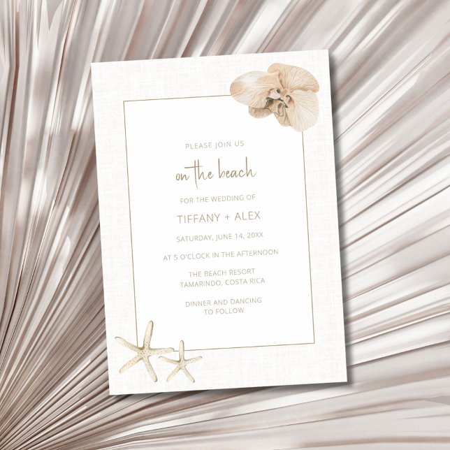 Boho Elegant Beach Wedding  Invitation (Boho Elegant Beach Wedding Invitation)