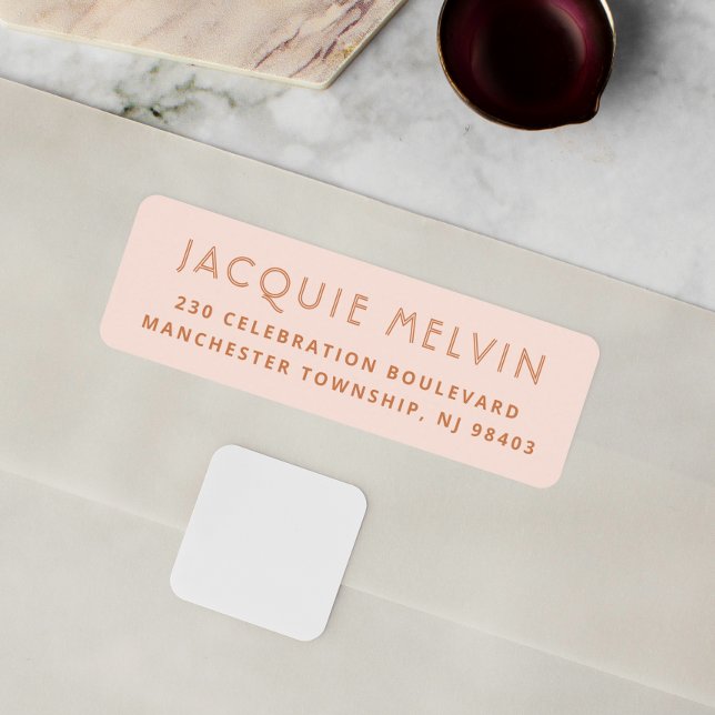 Boho Elegant Blush Pink Minimal Return Address (Return Address Label Mock-up)
