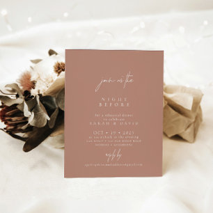 Boho Elegant Blush Pink Rehearsal Dinner Invitation