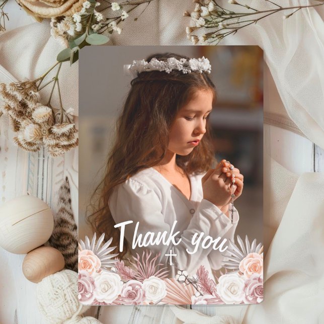 Boho Elegant First Holy Communion Thank You  (Creator Uploaded)