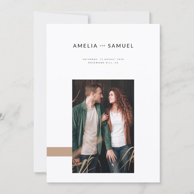 Boho Elegant Minimalist Wedding Invitation (Front)