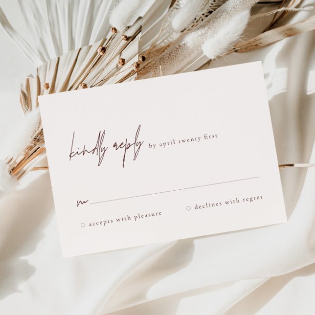 Boho Elegant Modern Minimalist RSVP Card (Creator Uploaded)
