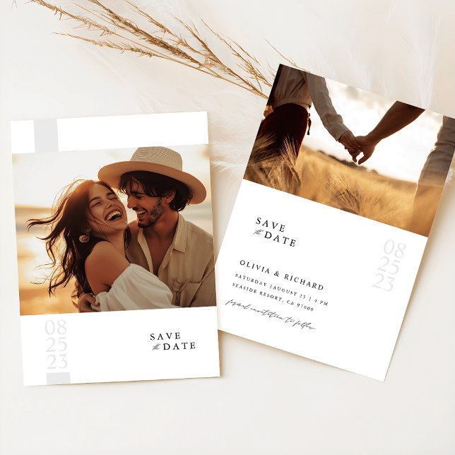 Boho Elegant Photo Wedding Save The Date Invitation (Creator Uploaded)