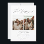 Boho Elegant Script QR Code Photo Budget Wedding Invitation<br><div class="desc">Capture your love story with our Boho Elegant Script QR Code Photo Budget Wedding Invitation. This rustic yet elegant card is ideal for an outdoor desert destination wedding. With a warm beige palette and minimalist design, it blends modern style with timeless charm. The handwritten calligraphy adds a personality, while the...</div>