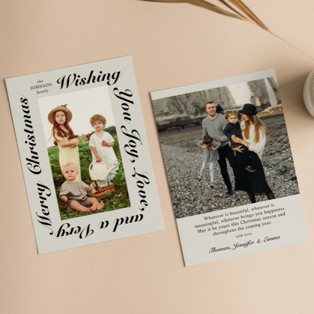 Boho Elegant Script Typography Photo Holiday Card (Creator Uploaded)