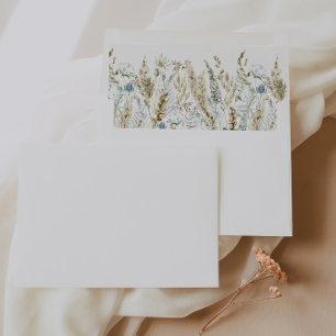 Boho Elegant Watercolor Flower Wedding 5x7   Envelope