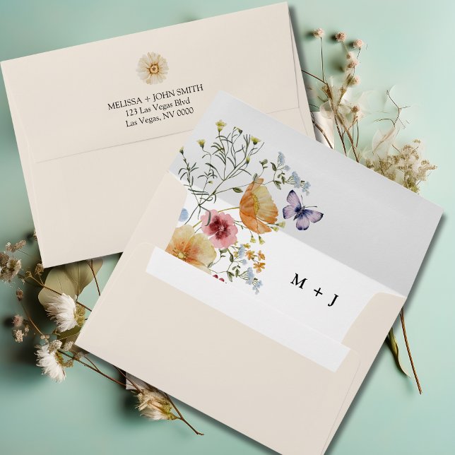 Boho Elegant Wildflower Wedding Envelope (Creator Uploaded)