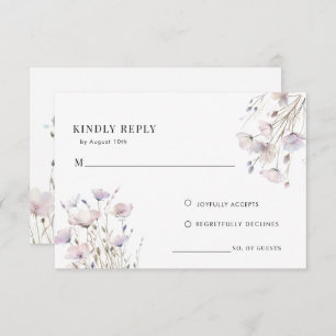 Boho Elegant Wildflower Wedding Response Card