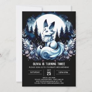 Boho Elegant Wolf Birthday Invitation