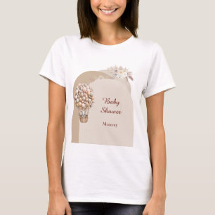 Boho Elephant Air Balloon Neutral Mummy To Be T-Shirt