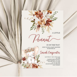 Boho Elephant Baby Shower Girl Invitation