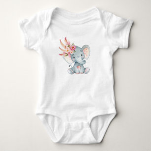 Boho Elephant Baby Tutu Romper 1st Birthday Outfit Bodysuit