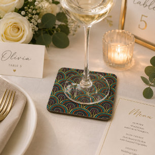 Boho Embroidery Arch Pattern Coaster