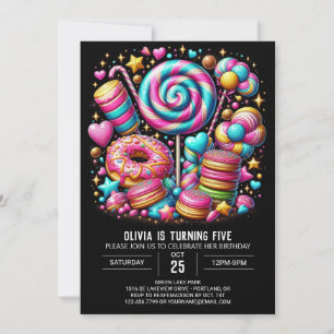 Boho Enchanted Candyland Digital Birthday Invitation
