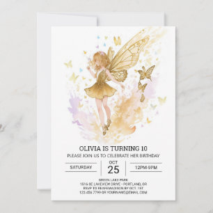 Boho Enchanted Fairy Birthday Celebration Invitation