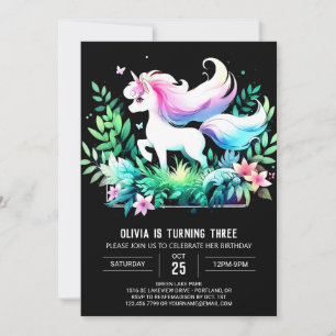 Boho Enchanted Horse Birthday Invitation