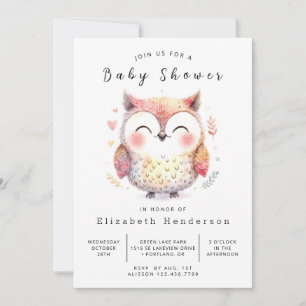 Boho Enchanted Owl Baby Shower Invitation