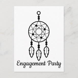 Boho Engagement Party Dreamcatcher Wedding Tribal Postcard