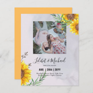 BOHO Engagement Party Invitations PHOTO Sunflowers