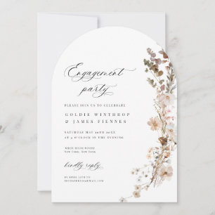 Boho Engagement Party Wildflower Invitation Card