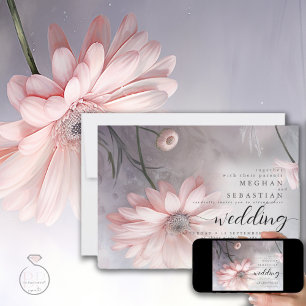 Boho Ethereal Pink Daisies 2 Invitation