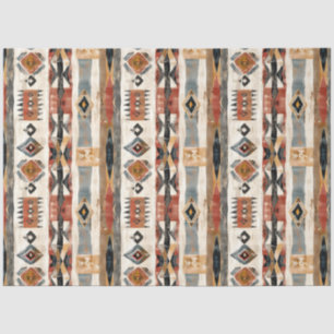 Boho ethnicl trubal design earthy colours tissue paper