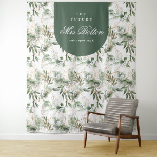 Boho Eucalyptus Arch Pampas Bridal Shower Backdrop Tapestry