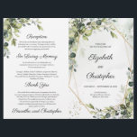 Boho Eucalyptus Greenery Gold Geometric Program<br><div class="desc">Boho Eucalyptus Greenery Gold Geometric Wedding Ceremony Program,  Greenery Wedding Day plan,  Wedding Ceremony program,  Green and gold wedding agenda,  Contact me for matching items or for customisation,  Blush Roses ©</div>