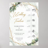 Boho Eucalyptus greenery gold wedding Timeline
