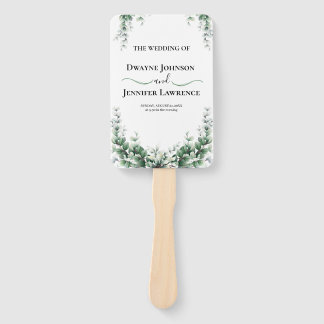 Boho Eucalyptus Greenery Summer Wedding Hand Fan