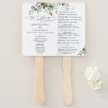 Boho Eucalyptus Greenery Wedding Ceremony Program Hand Fan<br><div class="desc">Designed to coordinate with our Boho Greenery wedding collection,  this customisable Ceremony Program features watercolor eucalyptus branches with a classy serif font & elegant calligraphy text graphics. Matching items available.</div>