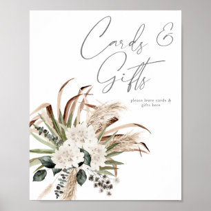 Boho Eucalyptus Pampas Floral Cards & Gifts Sign