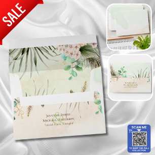BOHO Eucalyptus Pampas Grass Greenery Wedding Envelope
