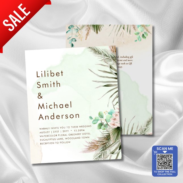 BOHO Eucalyptus Pampas Grass Greenery Wedding Flyer (Creator Uploaded)