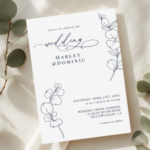Boho Eucalyptus Springs Navy Blue & White Wedding