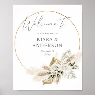 Boho Eucalyputs, Palm Floral Circular Welcome Sign