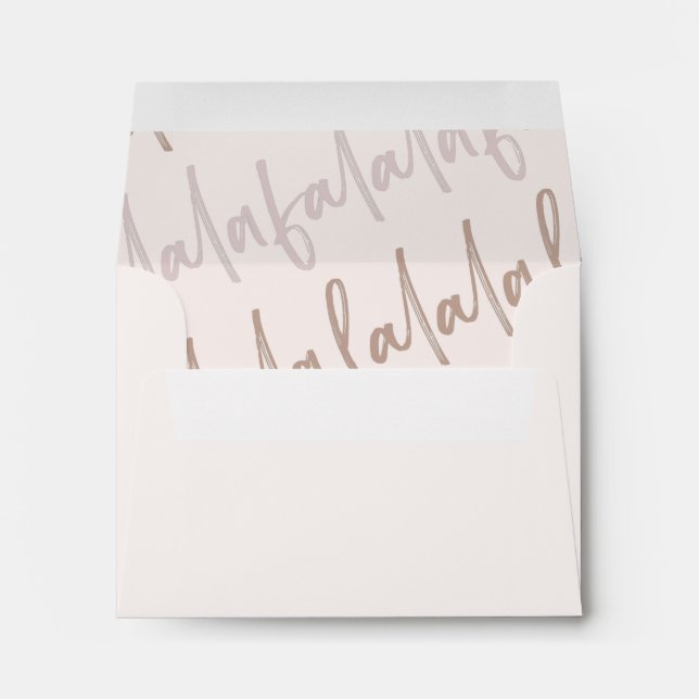 Boho Falala Script Pink & Brown Christmas Trees Envelope (Back (Bottom))