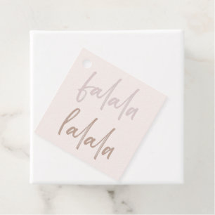 Boho Falala Script Pink & Brown Holiday Favour Tags