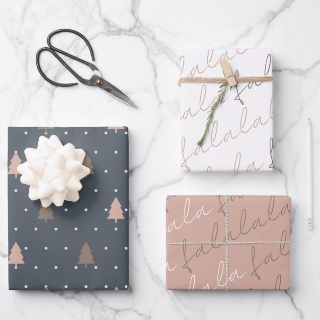 Boho Falalala Christmas Tree Wrapping Paper Sheets (Front)