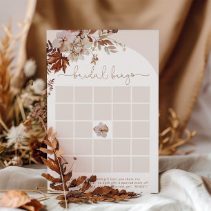 Boho fall arch bridal shower bingo game
