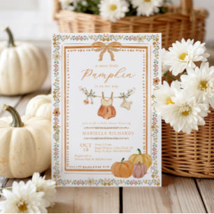 Boho Fall Baby Shower for Little Pumpkin Girl Invitation