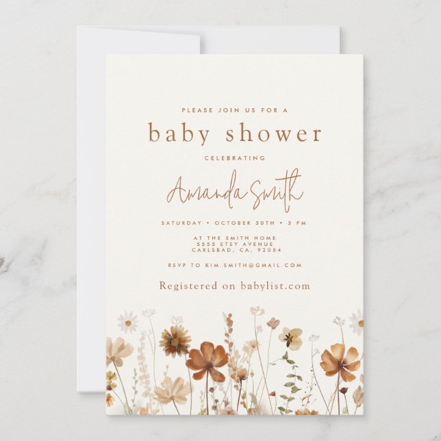Boho Fall Baby Shower Invitation (Front)