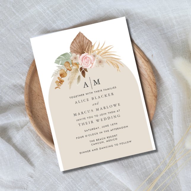 Boho Fall Bohemian Floral Wedding Invitation (Creator Uploaded)