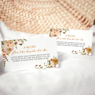 Boho Fall Bridal Recipe Enclosure Card