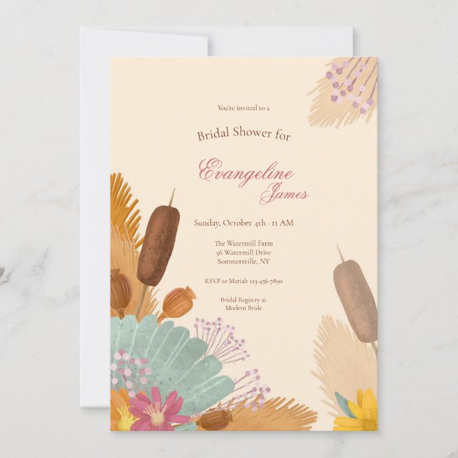 Boho Fall Bridal Shower Invitation (Front)