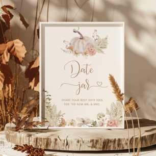 Boho Fall date night ideas. Boho pumpkin Date jar Poster