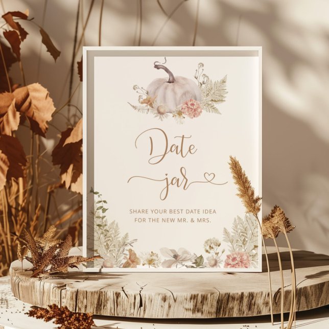 Boho Fall date night ideas. Boho pumpkin Date jar Poster (Creator Uploaded)